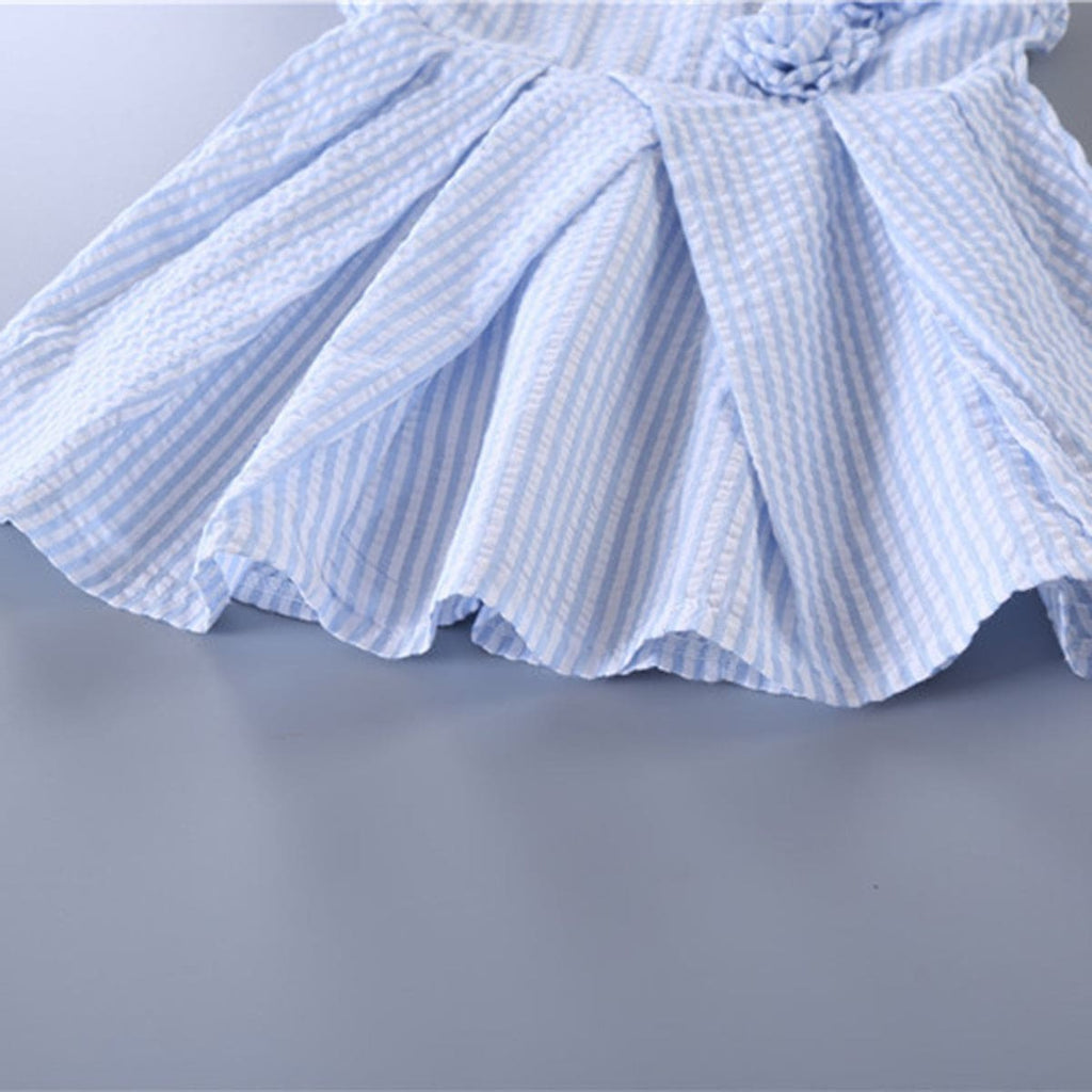 Girls Dress with Flower Applique Casual Dresses