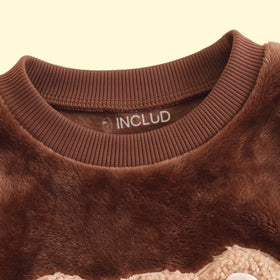 Boys Brown Teddy Applique Sweatshirt With Pants Sets 2 pc. Sets