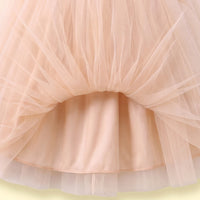 Girls Khaki Embellished One - Shoulder Flared Gown Party Dresses