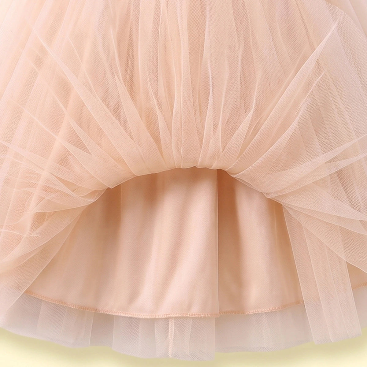 Girls Khaki Embellished One - Shoulder Flared Gown Party Dresses