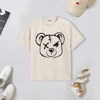 Boys Multicolor Bear Print Short Sleeve T-Shirt ( Pack Of 3 ) Tshirts