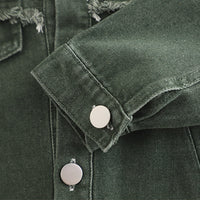 Boys Green Solid Denim Jacket With Printed T-Shirt & Denim Pants Set Sets