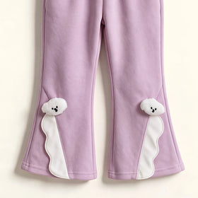 Girls Lavender Graphic Sweatshirt & Flared Pants Co-ord Sets Sets