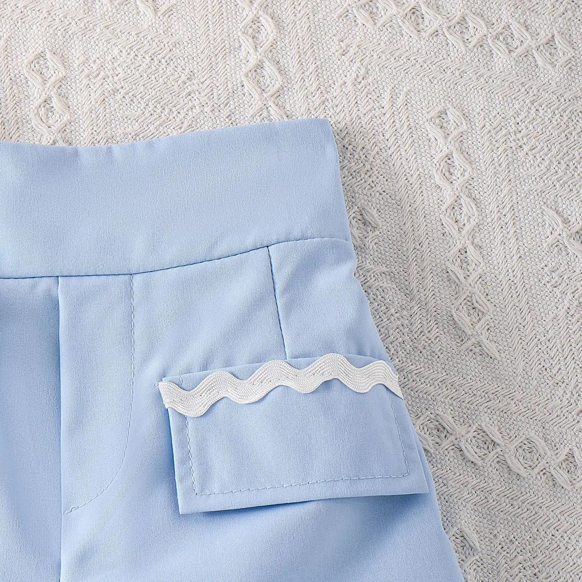 Girls Sleeveless Polo Top With Light Blue Shorts Sets 2 pc. Sets