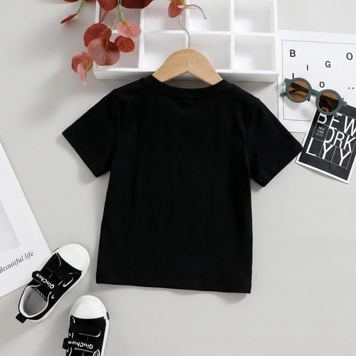 Girls Black Floral Print Short Sleeve T-Shirt Tshirts