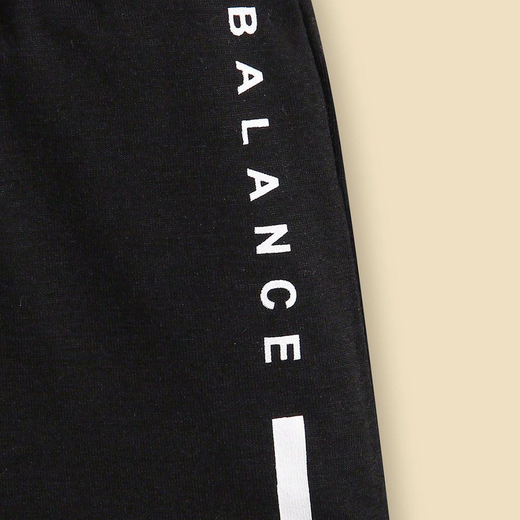 Boys Black Typography printed Short Sleeve T-Shirt With Shorts Set 2 pc. Sets