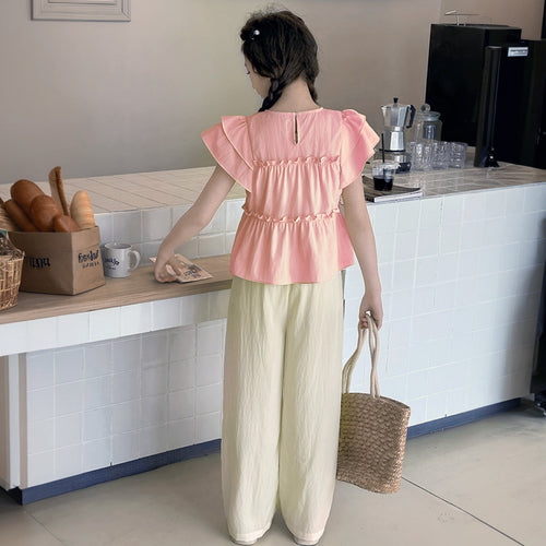 Girls Pink Sleeveless Top With Pants Sets 2 pc. Sets