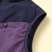 Boys Navy Blue Colorblocked Sleeveless Jacket Coats & Jackets