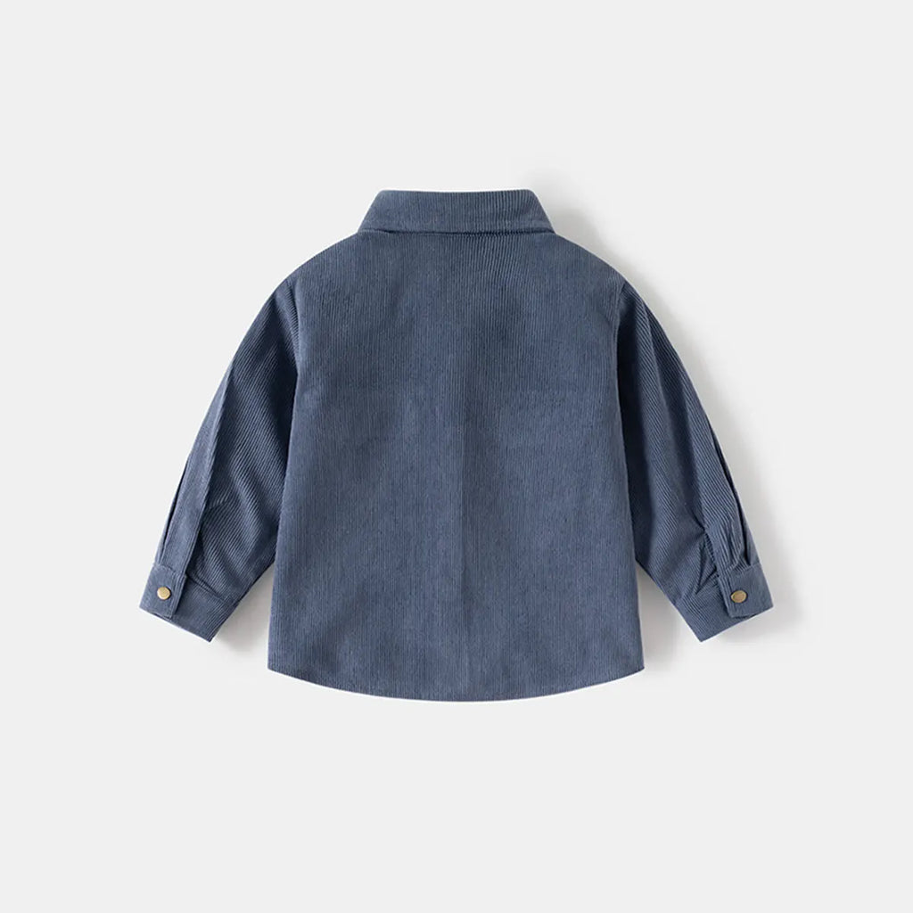 Boys Blue Corduroy Long Sleeves Shirts Shirts