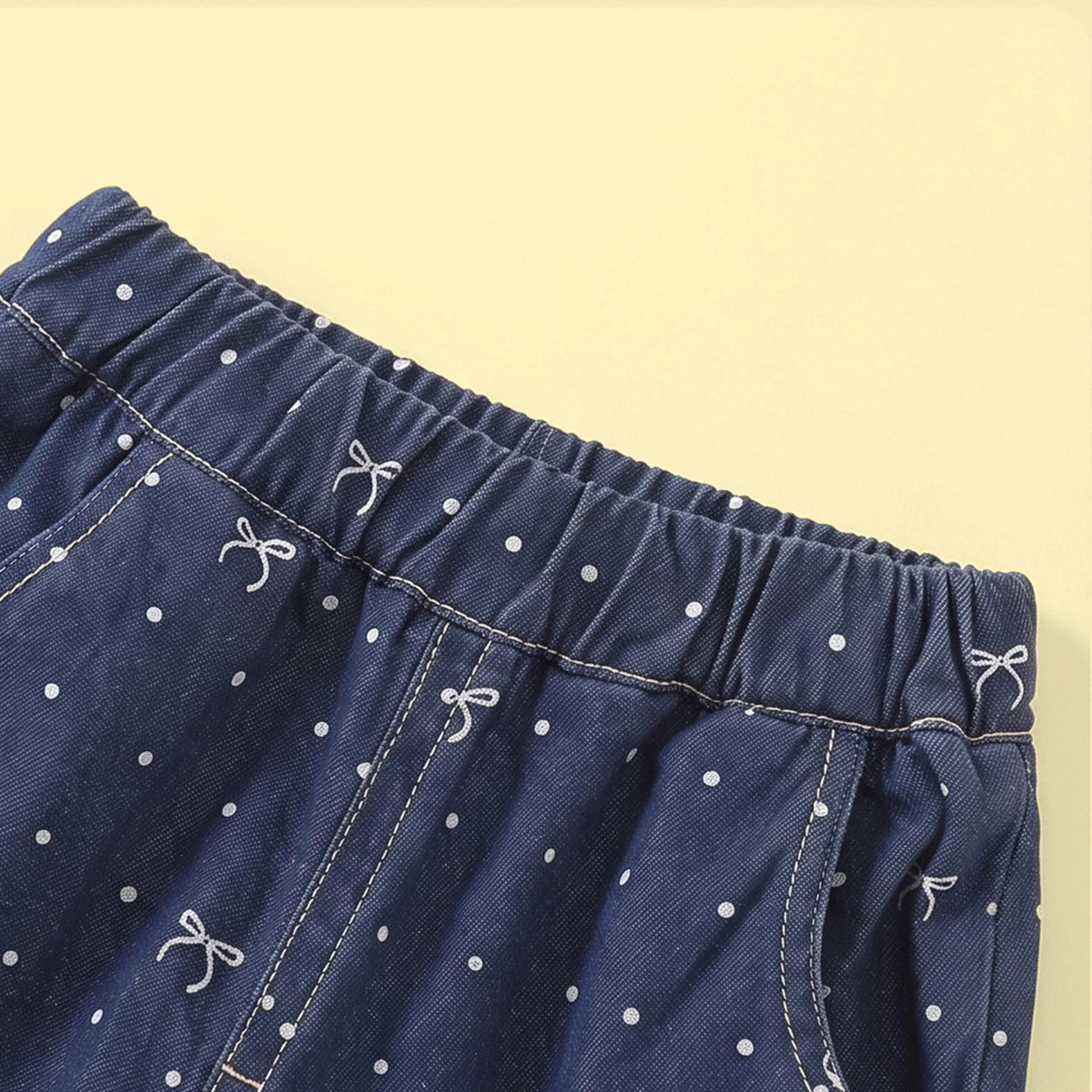 Girls Dark Blue Polka Dot Print Top With Pants Sets 2 pc. Sets