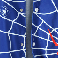Boys Blue Spider Printed Varsity Jacket Coats & Jackets