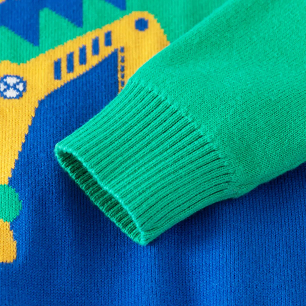Boys Blue Long Sleeve Excavator Jacquard Sweater Sweaters & Cardigans