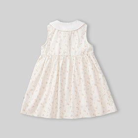 Girls Off-White Floral Printed Peter Pan Collar Fit & Flare Dress Casual Dresses