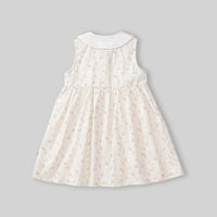 Girls Off-White Floral Printed Peter Pan Collar Fit & Flare Dress Casual Dresses