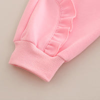 Girls Pink Rabbit Applique Sweatshirt With Joggers Set 2 pc. Sets