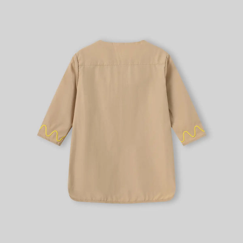 Boys Khaki Embroidered Kurta With Pajama Sets Ethnicwear Boys