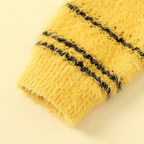 Boys Yellow Self-Design Regular Sweater Sweaters & Cardigans