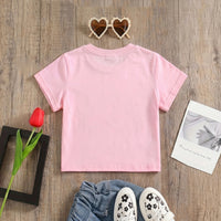 Girls Pink Fries Graphic Short Sleeve T-Shirt Tshirts