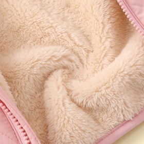 Girls Light Pink Long Sleeve Hooded Puffer Jacket Coats & Jackets
