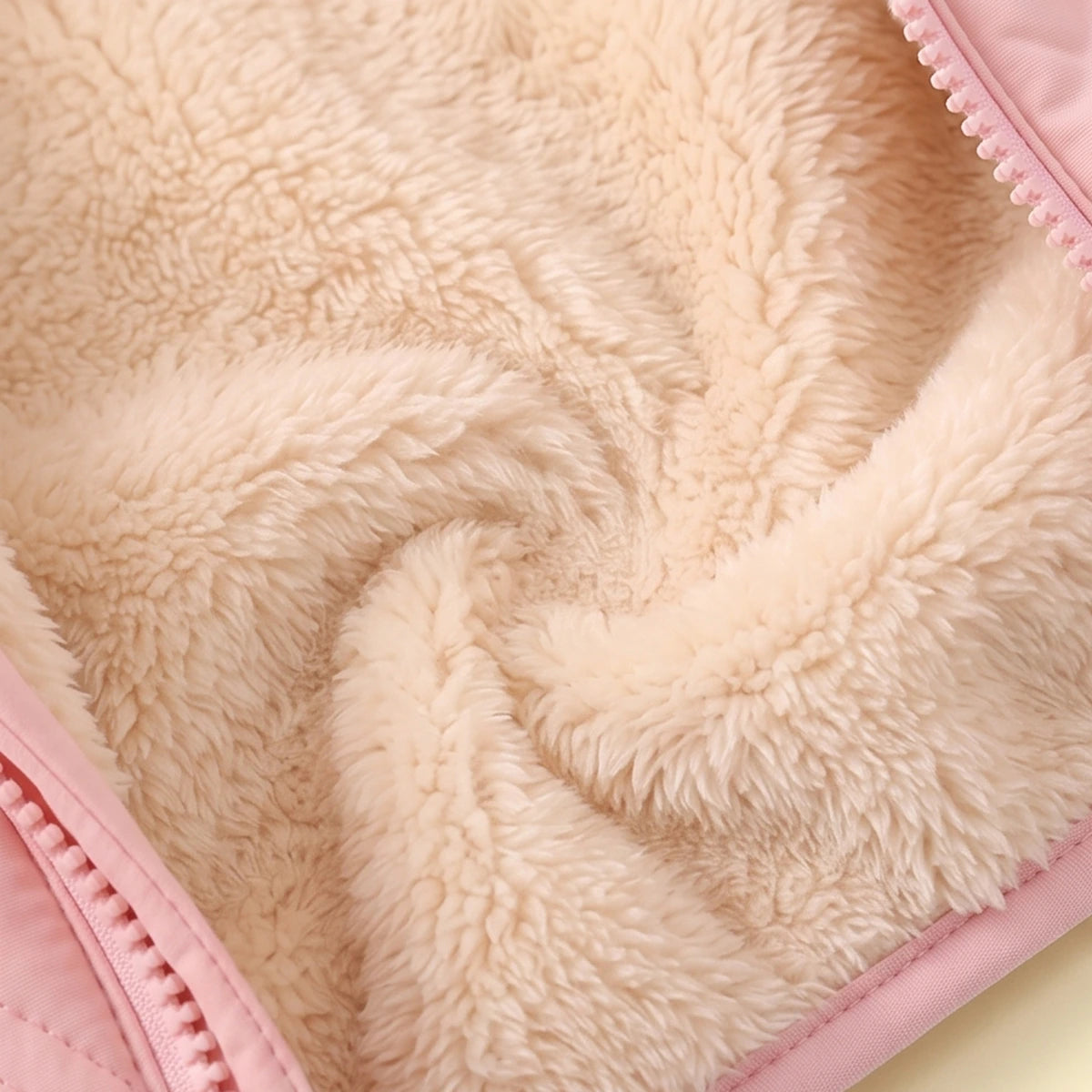 Girls Light Pink Long Sleeve Hooded Puffer Jacket Coats & Jackets