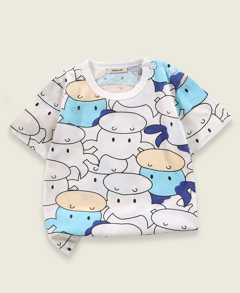 Boys All Over Printed Round Neck T-shirts Tshirts Style 11 1-2 Y