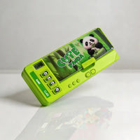 Panda Theme Magnetic Pencil Box Multi-Compartment School Stationery Box Trending Accessories Green Onesize