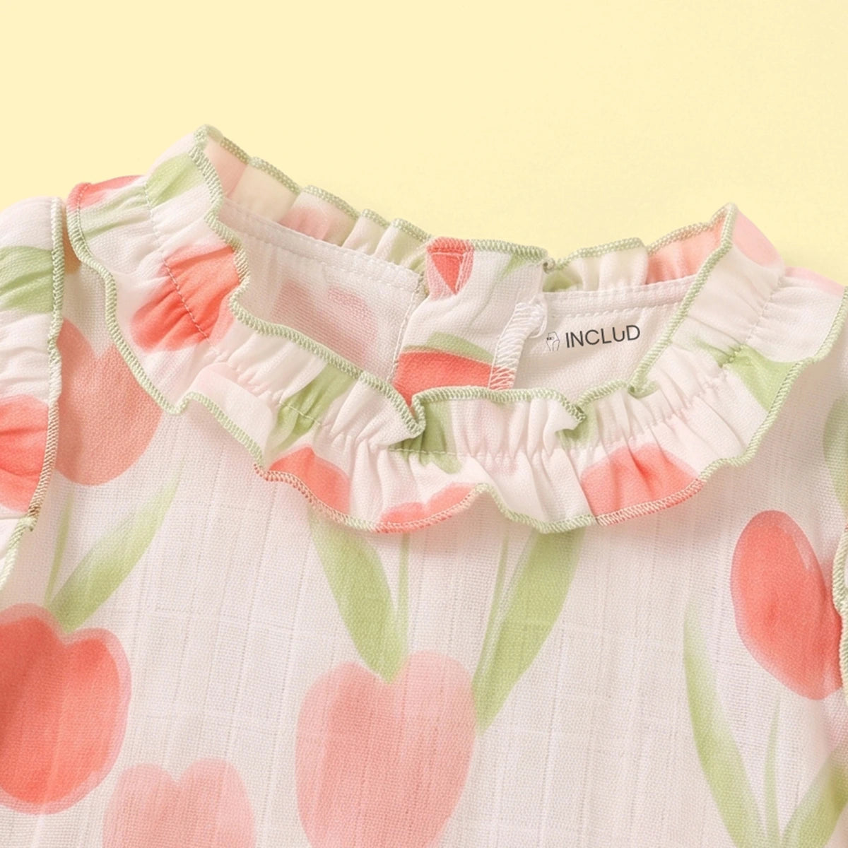 Girls Off White Floral Print Sleeveless Top With Pants Sets 2 pc. Sets