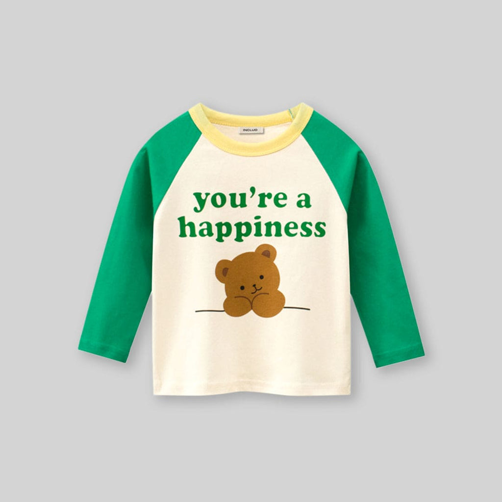 Girls Graphic Print Raglan Sleeves T-shirt Tshirts   