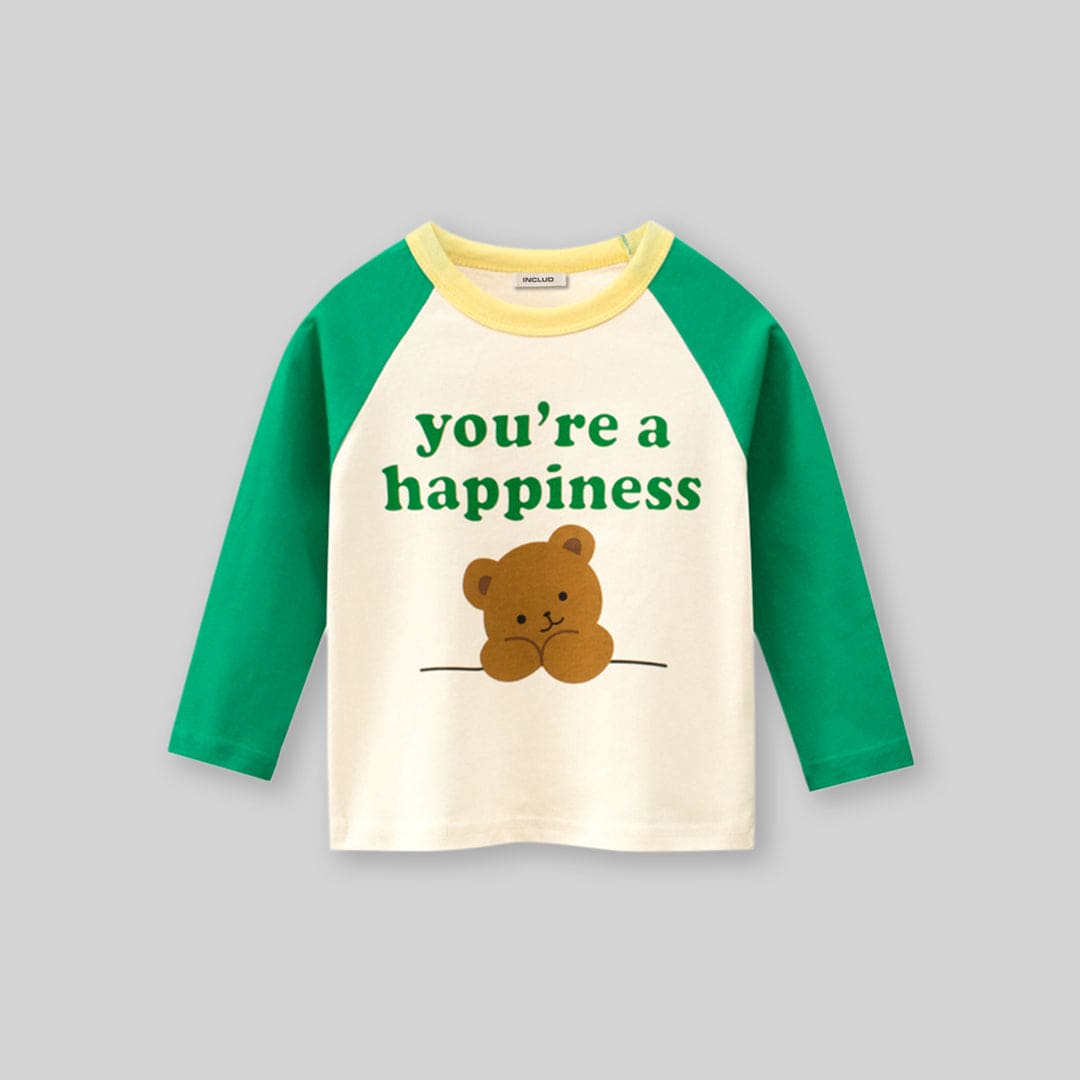 Girls Graphic Print Raglan Sleeves T-shirt Tshirts   