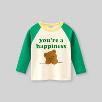 Girls Graphic Print Raglan Sleeves T-shirt Tshirts   