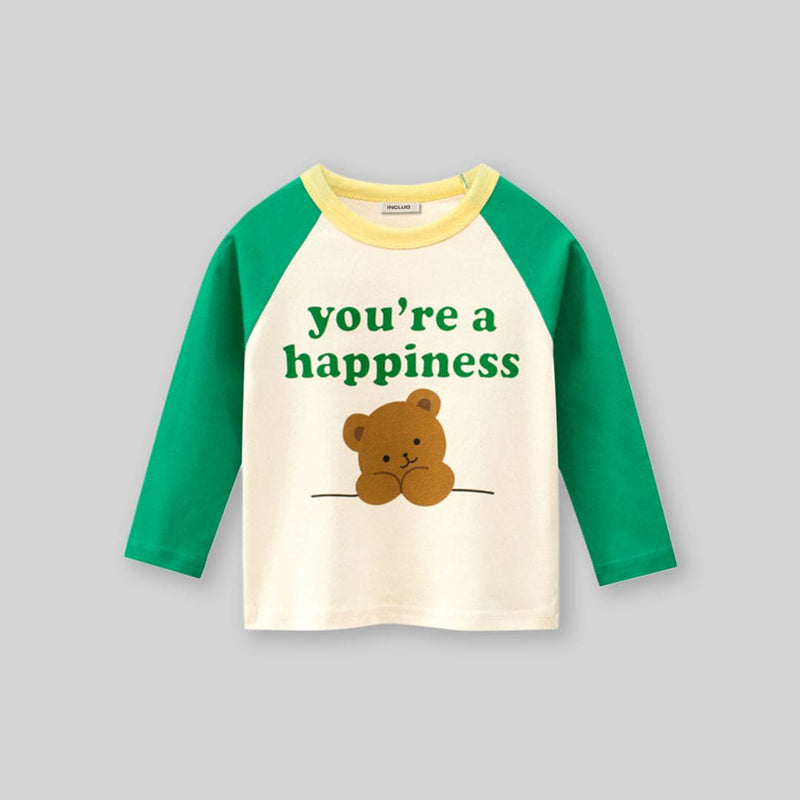 Girls Graphic Print Raglan Sleeves T-shirt Tshirts   
