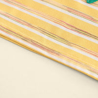 Boys Yellow Striped Triangular Patch Pocket T-Shirt With Brown Shorts Set 2 pc. Sets