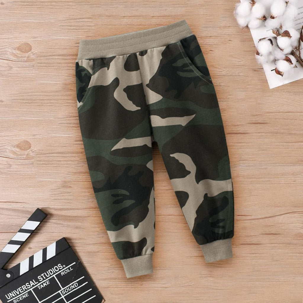 Army Print Elasticated Jogger with Cross Pocket Joggers Green 1-2 Y 