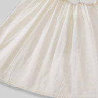 Girls Off-White Embroidered Puff Sleeve Fit & Flare Dress Casual Dresses