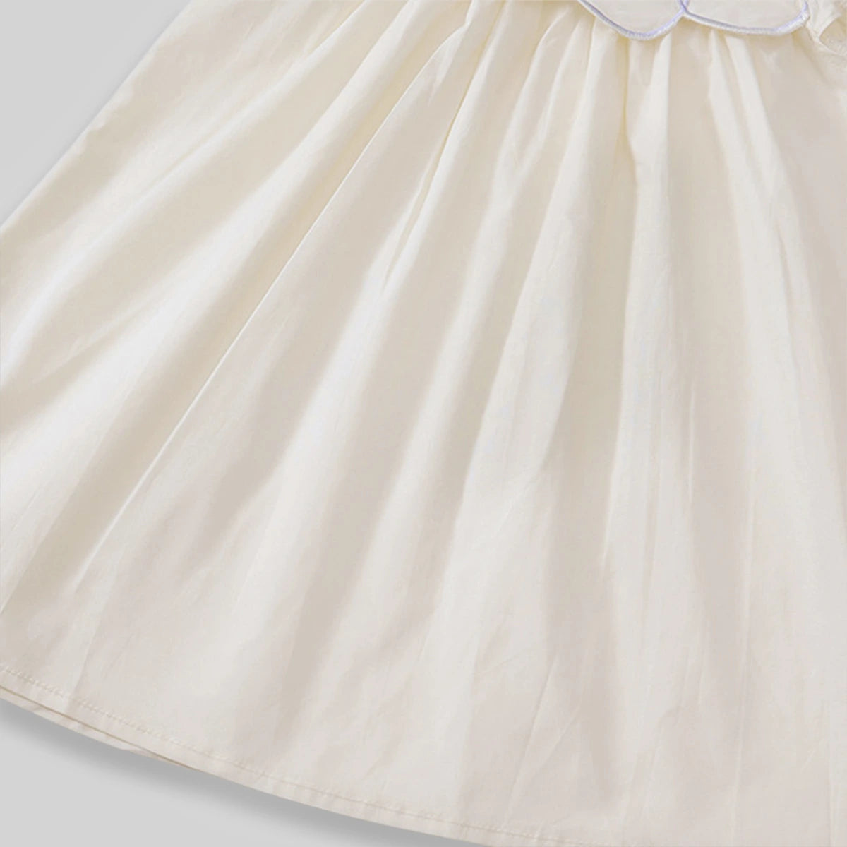 Girls Off-White Embroidered Puff Sleeve Fit & Flare Dress Casual Dresses