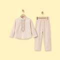 Boys Beige Ethnic wear Long Sleeve Kurta With Pyjama Sets Ethnicwear Boys Beige 2-3 Y