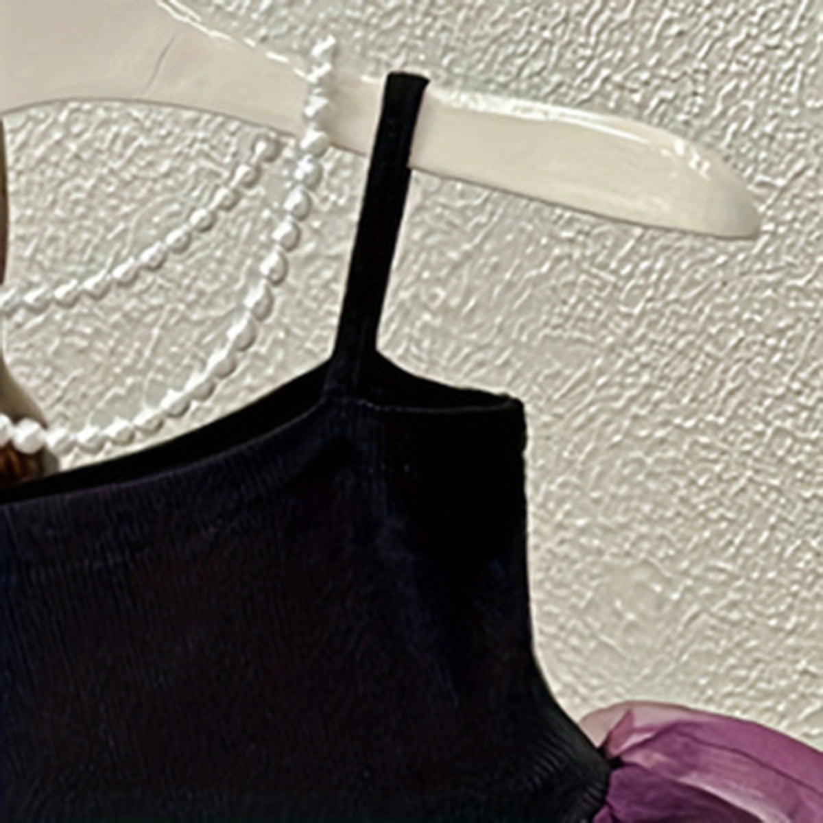 Girls Purple Sleeveless Tulle Ruffles Fit & Flare Dress Casual Dresses