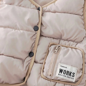 Boys Beige Sleeveless Puffer Jacket Coats & Jackets