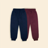 Boys Multicolor Joggers With Elasticated Drawstring Waistband Pack of 2 Trackpants & Joggers