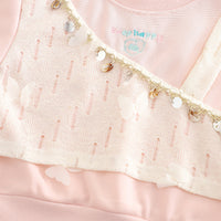 Girls Light Pink Embroidered Sweatshirt With Pants Set 2 pc. Sets