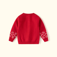 Boys Red Snowman Graphic Long Sleeve Sweater Sweaters & Cardigans