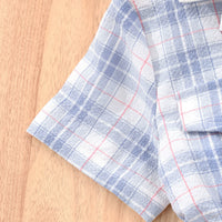 Girls Blue Tartan Check Smocked Skirt Shirt Dress Casual Dresses