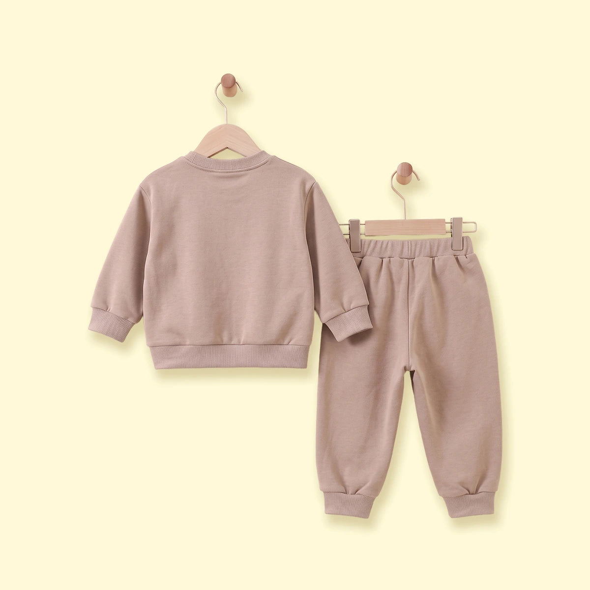 Girls Peach Bear Applique Sweatshirt & Joggers Sets Sets