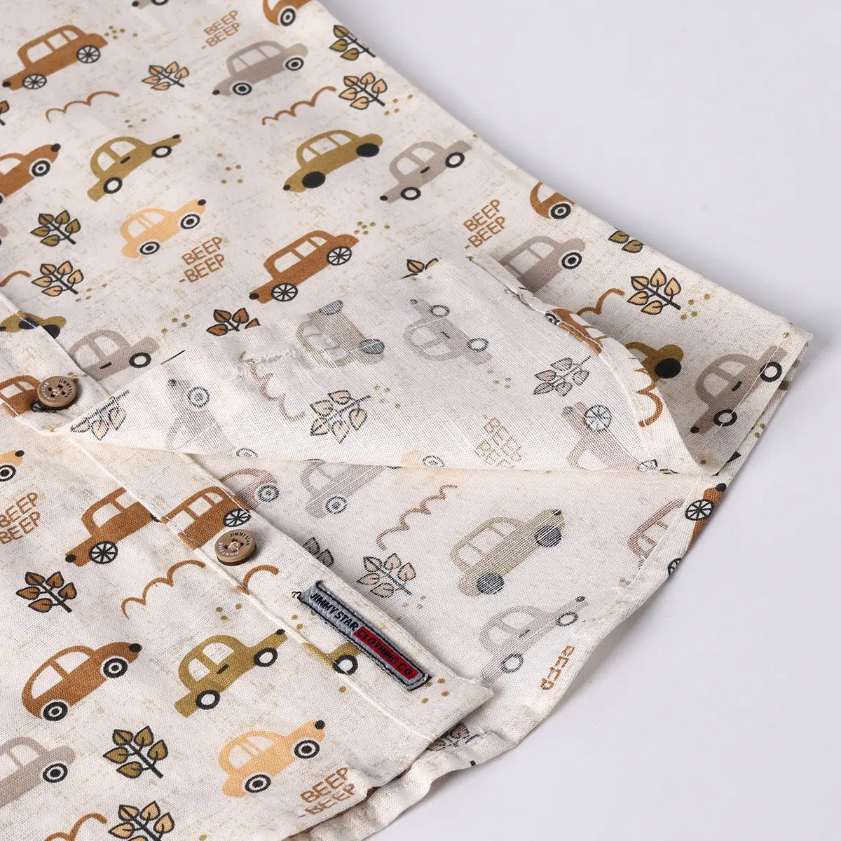 Boys Brown Tropical Print T-Shirt With Printed Shirt and Shorts Sets Sets