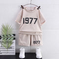 Boys Apricot Numeric Print Short Sleeve T-Shirt With Shorts Sets 2 pc. Sets Apricot 1-2 Y