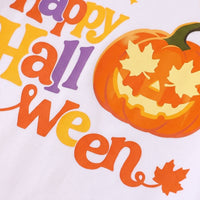 Girls White Happy Halloween Typography Print Top With Skirt Sets 2 pc. Sets