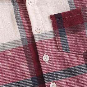 Boys Red Checked Hooded Shirt With Pants Sets 2 pc. Sets