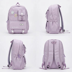 Kids Lilac Multi-Pocket School Backpack Trending Accessories
