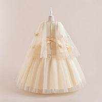 Girls Flower Applique Party Wear Gown Party Dresses   