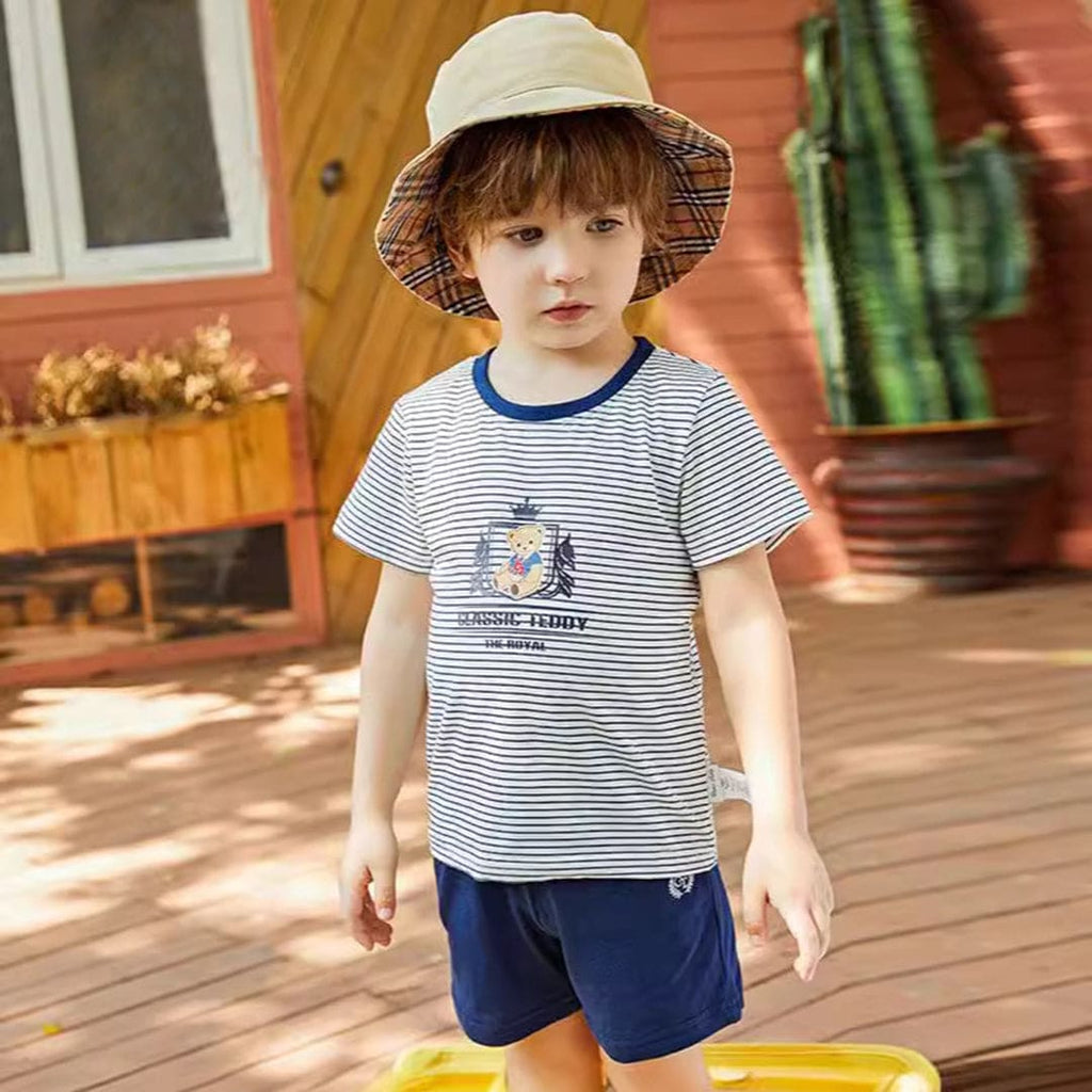 Boys Striped T-shirt with Shorts Set Sets   